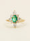 Bague 47.5 Bague marquise en or jaune 18k avec émeraude ovale et diamants 58 Facettes 1190.7