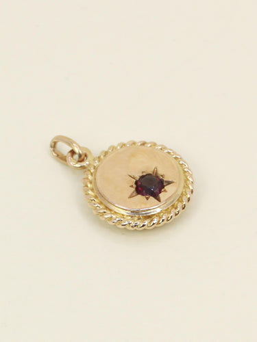 Pendentif Médaille zodiaque Sagittaire en or jaune 18 carats et rubis 58 Facettes 1194.1