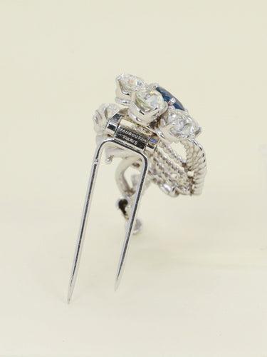 Broche Mauboussin - Broche fleur en or blanc 18k saphir et diamants 58 Facettes 342