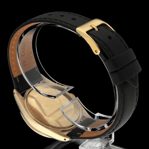 Montre Rolex Oyster Perpetual 34 réf. 1002 - Montre en or jaune, cadran brossé or 58 Facettes ROL/OOP/187