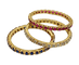 Bague 51 Trilogie d’alliances en or jaune rubis, diamants et saphirs 58 Facettes AB424