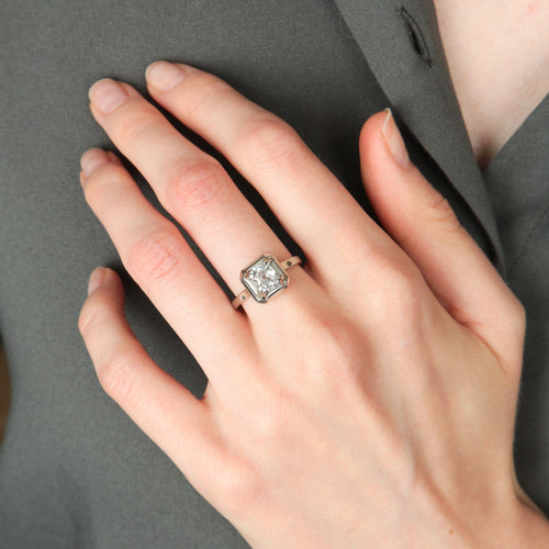 Bague 55 / Platine Bague - Solitaire Art déco en platine et diamant 0,75 ct 58 Facettes BO/220037