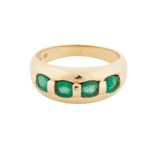 Bague 60 BAGUE OR JAUNE ÉMERAUDES 58 Facettes Ref 9061/18