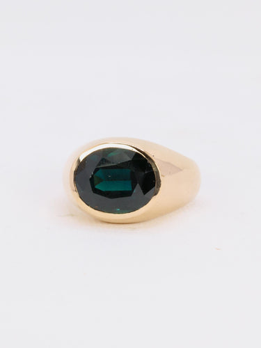 Bague 59.5 Bague jonc cocktail en or jaune 18 carats avec saphir ovale 58 Facettes 1087.14