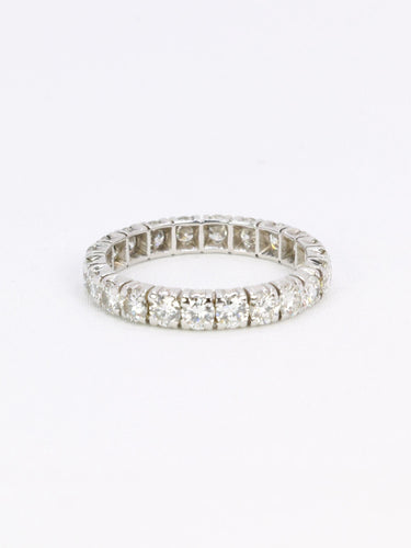 Bague 59 Alliance or blanc diamants ronds 2.4 carats 58 Facettes 1099.33
