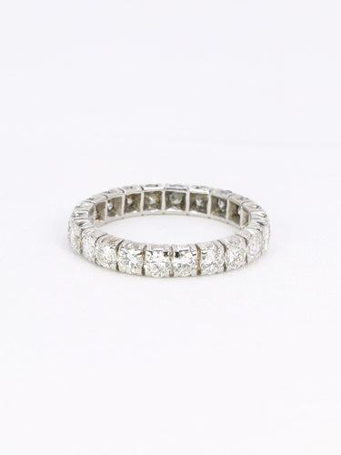 Bague 59 Alliance or blanc diamants ronds 2.4 carats 58 Facettes 1099.33