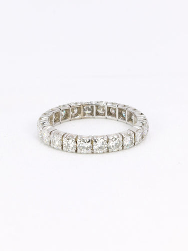Bague 59 Alliance or blanc diamants ronds 2.4 carats 58 Facettes 1099.33