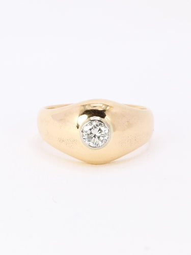 Bague 60 Bague jonc vintage en or jaune 18 carats avec diamant 0,5 ct 58 Facettes 1087.25