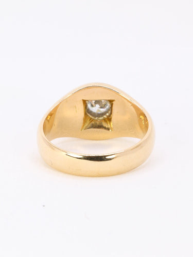 Bague 60 Bague jonc vintage en or jaune 18 carats avec diamant 0,5 ct 58 Facettes 1087.25