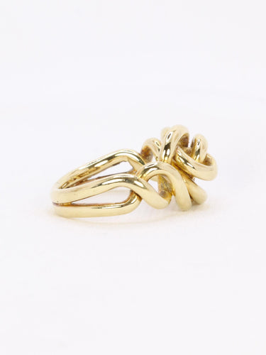 Bague 48 Bague nœud vintage en or jaune 14 carats 58 Facettes 1108.8