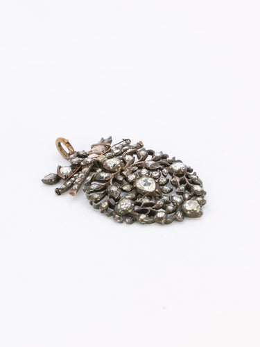 Pendentif Pendentif ancien cœur flamand en or, argent et diamants taille rose 58 Facettes 1113.6
