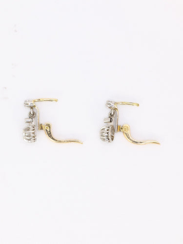 Boucles d'oreilles Dormeuses anciennes - Boucles d’oreilles en or jaune 18 carats et diamants 58 Facettes 1130.6