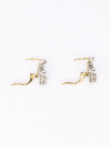 Boucles d'oreilles Dormeuses anciennes - Boucles d’oreilles en or jaune 18 carats et diamants 58 Facettes 1130.6