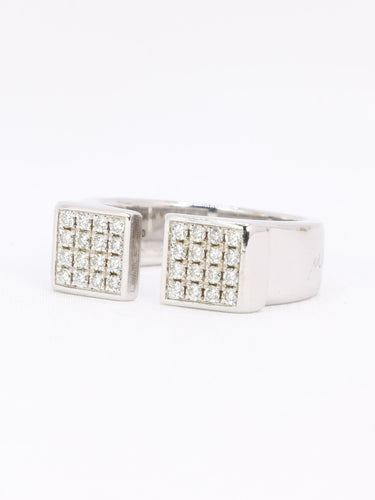 Bague 54 Omega My Choice - Bague chevalière en or blanc 18k et diamants 58 Facettes 1038.2