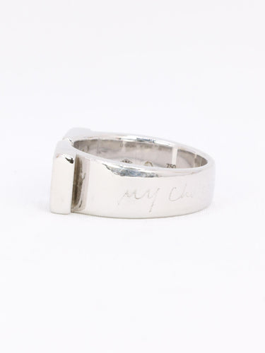Bague 54 Omega My Choice - Bague chevalière en or blanc 18k et diamants 58 Facettes 1038.2