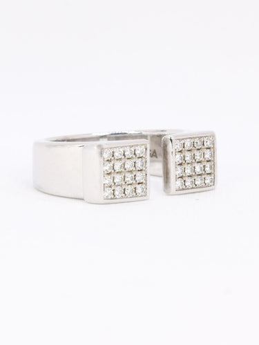Bague 54 Omega My Choice - Bague chevalière en or blanc 18k et diamants 58 Facettes 1038.2