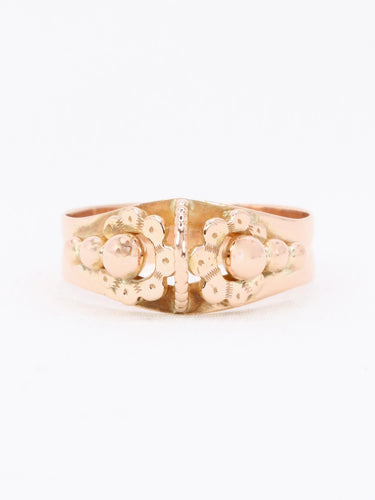 Bague 57 Bague fleur Art nouveau en or rose 18k 58 Facettes 1136.2