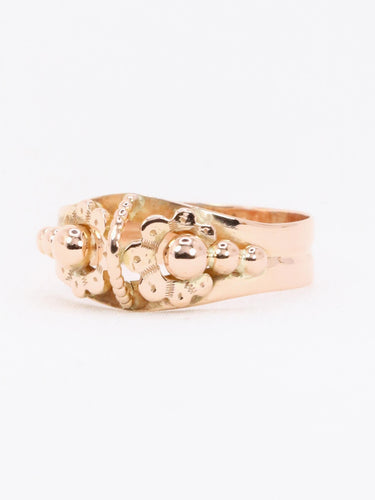 Bague 57 Bague fleur Art nouveau en or rose 18k 58 Facettes 1136.2