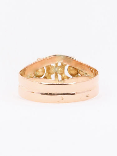 Bague 57 Bague fleur Art nouveau en or rose 18k 58 Facettes 1136.2