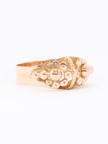 Bague 57 Bague fleur Art nouveau en or rose 18k 58 Facettes 1136.2