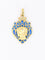 Pendentif Médaille religieuse Art nouveau en or jaune 18 carats, émail plique-à-jour bleu 58 Facettes 1153.12