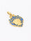 Pendentif Médaille religieuse Art nouveau en or jaune 18 carats, émail plique-à-jour bleu 58 Facettes 1153.12