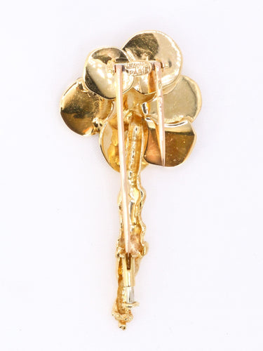Broche Chaumet - Broche bouquet de fleurs en or jaune 18 carats 58 Facettes 1153.4