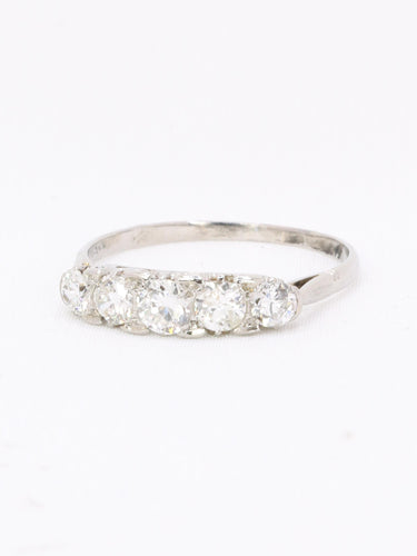 Bague 54 Bague jarretière Art déco en platine et diamants 58 Facettes 1163.7