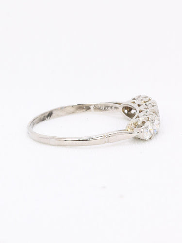 Bague 54 Bague jarretière Art déco en platine et diamants 58 Facettes 1163.7