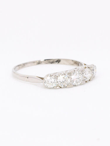 Bague 54 Bague jarretière Art déco en platine et diamants 58 Facettes 1163.7