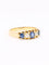 Bague 46 Bague jarretière en or jaune 18k, saphirs et diamants taille rose 58 Facettes 1181.4