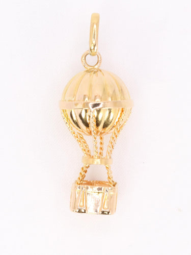 Pendentif Pendentif charm montgolfière en or jaune 18k et pierre rouge 58 Facettes 1CA0000005/3