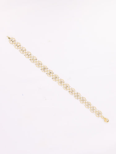 Bracelet Bracelet dentelle trèfle en or jaune et or blanc 18 carats 58 Facettes 1CA0000052/1