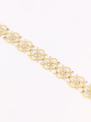 Bracelet Bracelet dentelle trèfle en or jaune et or blanc 18 carats 58 Facettes 1CA0000052/1