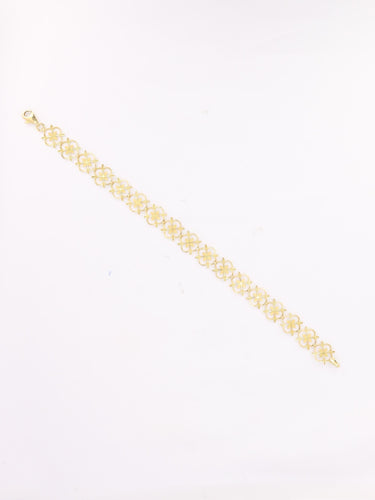 Bracelet Bracelet dentelle trèfle en or jaune et or blanc 18 carats 58 Facettes 1CA0000052/1