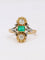 Bague 54 Bague Art Nouveau en or jaune 18k, émeraude et diamants 58 Facettes 1042.2