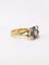 Bague 53 Bague carrée en or jaune et platine, saphirs et diamants 58 Facettes 963