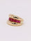 Bague 52 Bague jonc vintage en or jaune 18k et rubis synthétiques calibrés 58 Facettes 1049.2