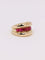 Bague 52 Bague jonc vintage en or jaune 18k et rubis synthétiques calibrés 58 Facettes 1049.2