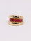 Bague 52 Bague jonc vintage en or jaune 18k et rubis synthétiques calibrés 58 Facettes 1049.2