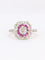 Bague 57.5 Bague Art déco en or 18 carats et platine, diamants et rubis calibrés 58 Facettes 882