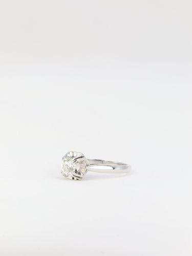 Bague 52.5 Bague solitaire Art déco en or blanc 18 carats et diamant 0,5 ct 58 Facettes 582