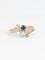 Bague 53 Bague Toi et Moi en or jaune avec saphir et diamants 58 Facettes 478