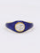 Bague 54 Bague solitaire en or jaune 18 k à diamant taille ancienne et émail bleu 58 Facettes 838