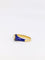 Bague 54 Bague solitaire en or jaune 18 k à diamant taille ancienne et émail bleu 58 Facettes 838