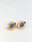 Boucles d'oreilles Clips d’oreilles vintage en or 18K, intaille en verre bleu et cornaline 58 Facettes 523