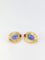 Boucles d'oreilles Clips d’oreilles vintage en or 18K, intaille en verre bleu et cornaline 58 Facettes 523