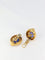 Boucles d'oreilles Clips d’oreilles vintage en or 18K, intaille en verre bleu et cornaline 58 Facettes 523