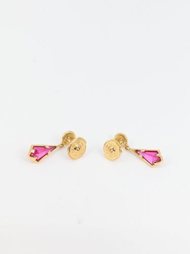 Boucles d'oreilles Boucles d’oreilles vintage en or 18k et tourmalines roses 58 Facettes 666