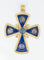 Pendentif Pendentif croix pectorale en or jaune 18k, émail et cabochons de saphirs 58 Facettes 519